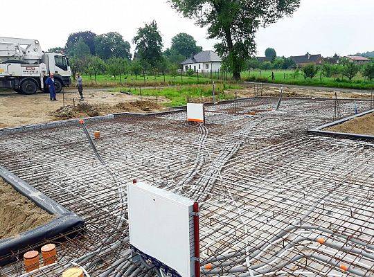 Płyta fundamentowa z systemem wodnego ogrzewania